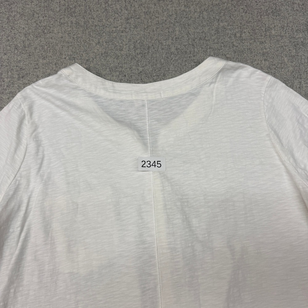 Fresh Produce | Button Up Shirt | 1X | White | Cotton Slub 3/4 Sleeve Pocket Top - Picture 8 of 8